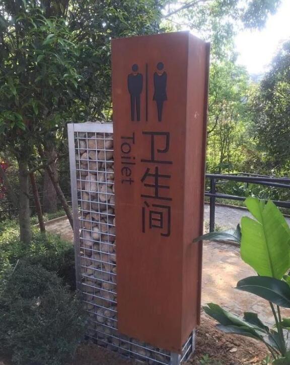 华南热作学院锈钢板标识牌